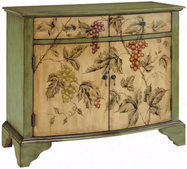 "vintage Vin Cabinet - 34""hx40""w, Grape Pattern"