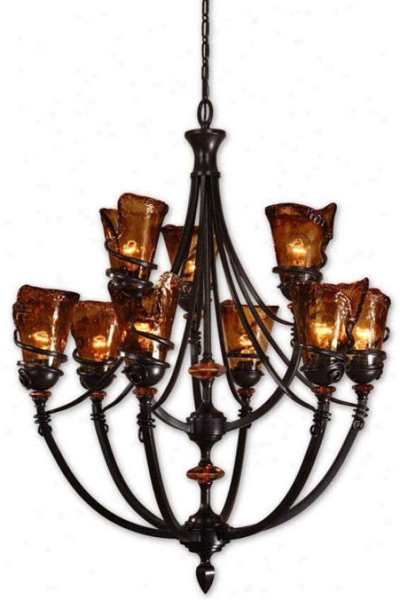 Vitalia 9-light Chandelier - 9 Light, Coppwr Bronze