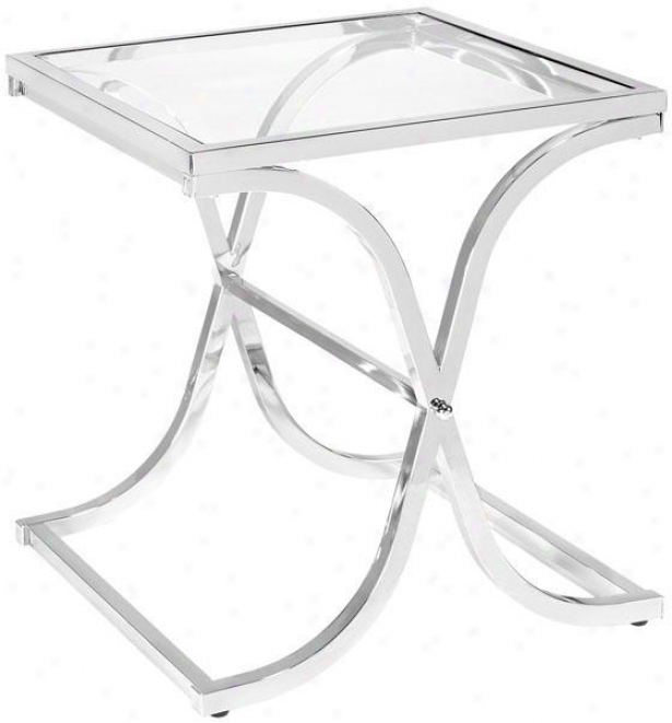 Vogue Side End Table - End, Silver Chrome