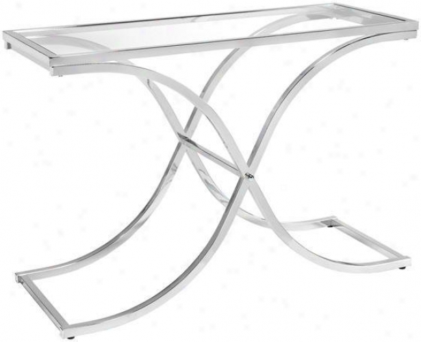 Vogue Sofa Console Table - Console, Silver Chrome