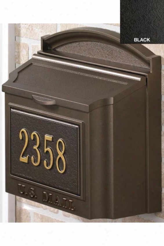 Wall Mount Personalized Mailbox - One Line, Black