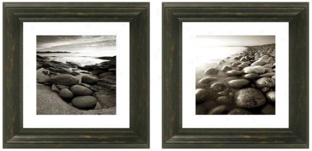Washed Ashore Framed Wall Art - Set Of 2 - Set Of Two, Black