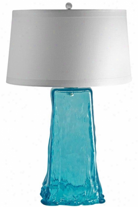 "wave Table Lamp - 30""hx19""w, Aqua Blue"