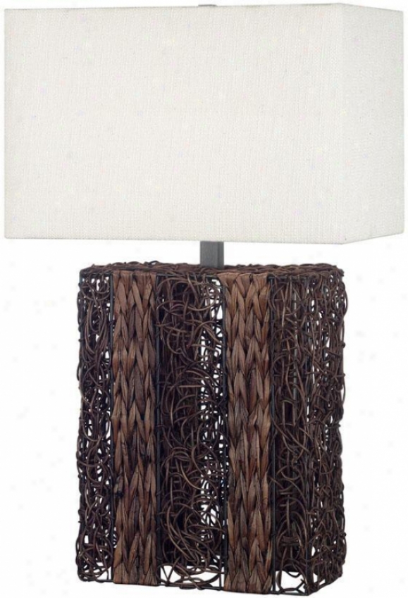 "whistle Table Lamp - 29""h, Dark Wicker"