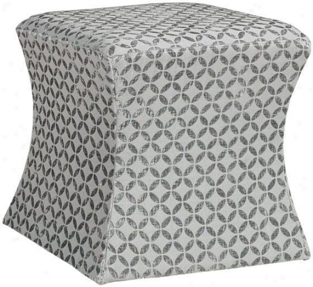 "whitney Square Ottoman - 15.75""hx16""w, Tonal Prmt Gray"