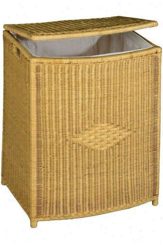 "wickeer Diamond Weave Rectangular Clothes Laundry Crate - Large - 32""hx24""w, Tan"