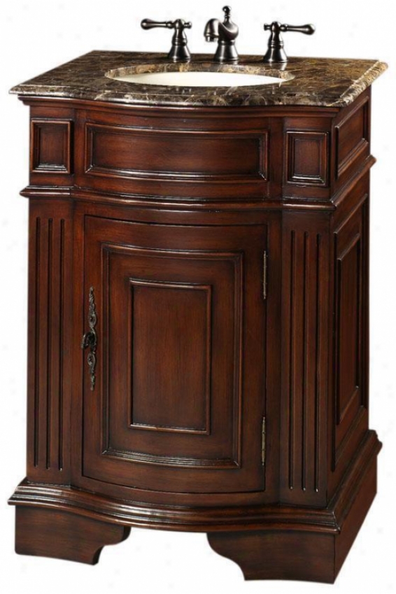 Wilson Bathroom Vanity iWth Brown Granite Top - Brown Mosiac, Crimson Red