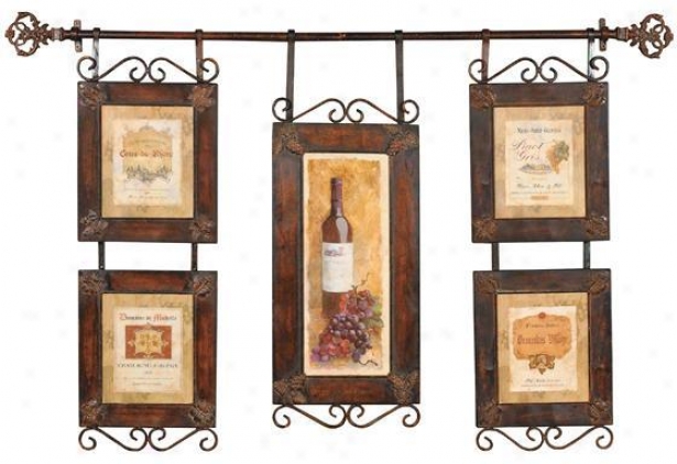 Wine Collage Wall Art - 59x38, Multi