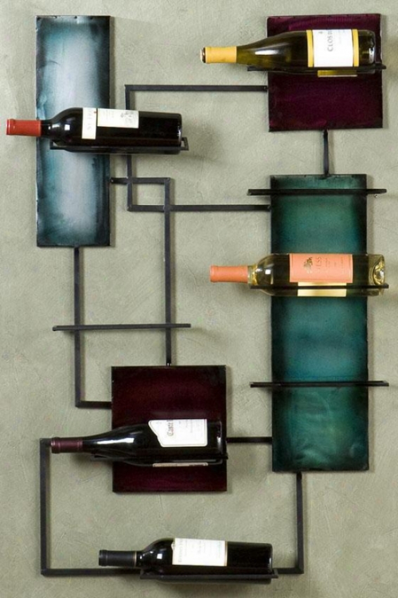 "wine Storge Wall Statuary - 24""wd38.5""h, Bronze"