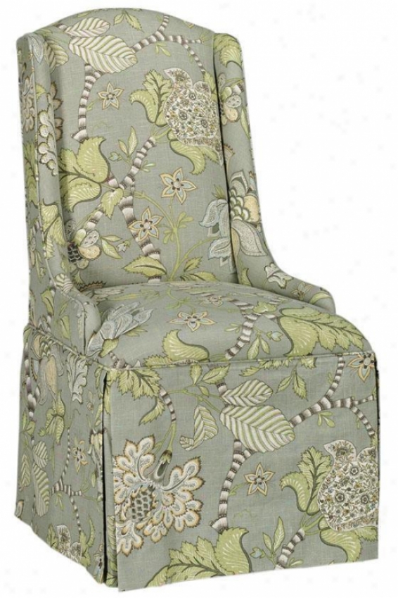 Wing-back Parsons Chair With Skirt - Camel Back, Clarice Dove