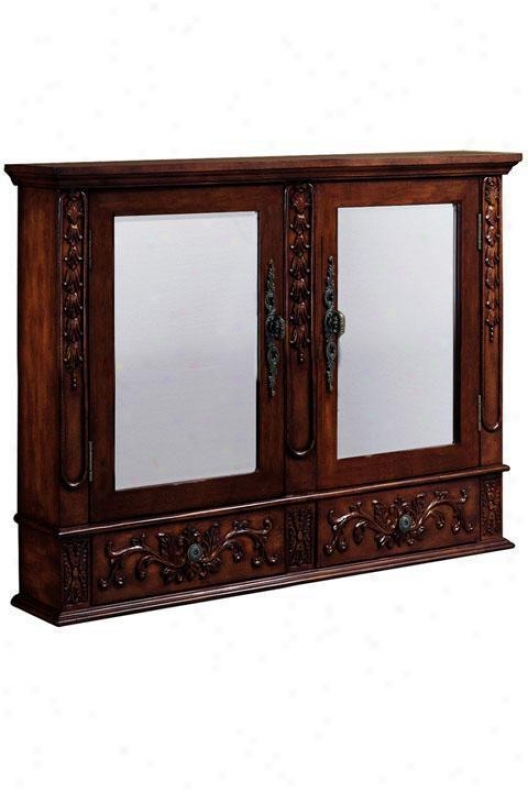 "winslow 322""w Double Mirrored Wall Cabinet - 25""hx32""w, Red"