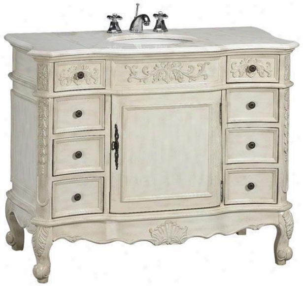 "winslow 8-drawer Deluxe Bathroom Idle show - 36.25""hx45.5""w, Ivory"