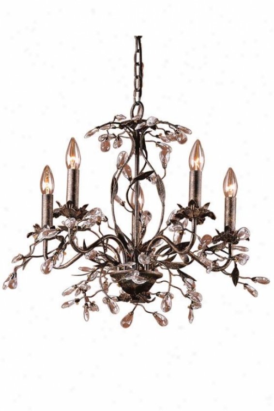 "winter Garden 17""h Chandelier - 5-light/a, Deep Rust"