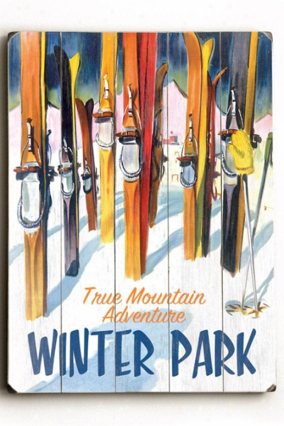 "winter Park Wooden Sign - 20""h X 14""w, Multi"