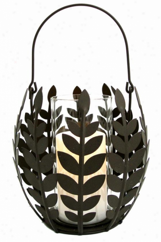 "wisteria Leaf Basket Flameless Candle - 8""h X 8""w X 8""d, Bronze Bronze"