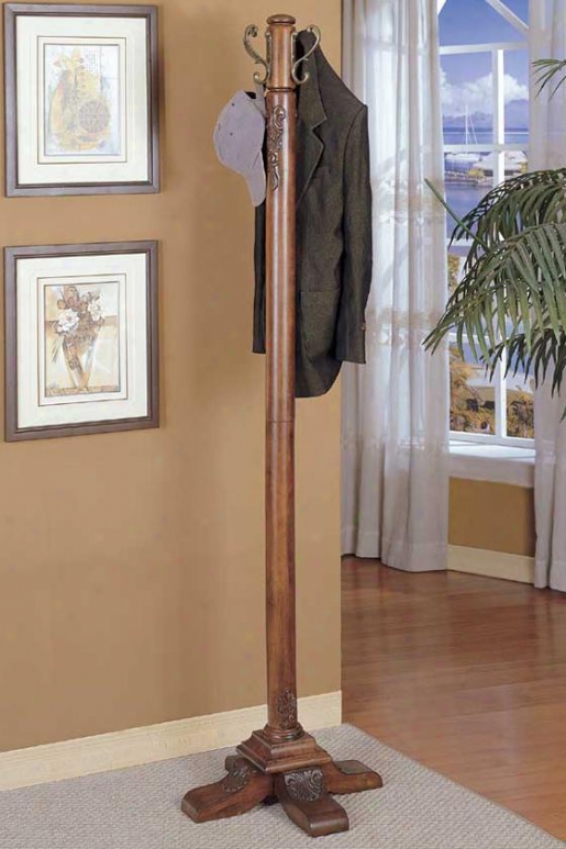 "woodburg Coat Rack - 72""hx19""w, Maroon"