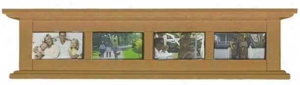 "woodbury Deluxe Shelf With Photo Frames - 8""hhx33""w, Tan"