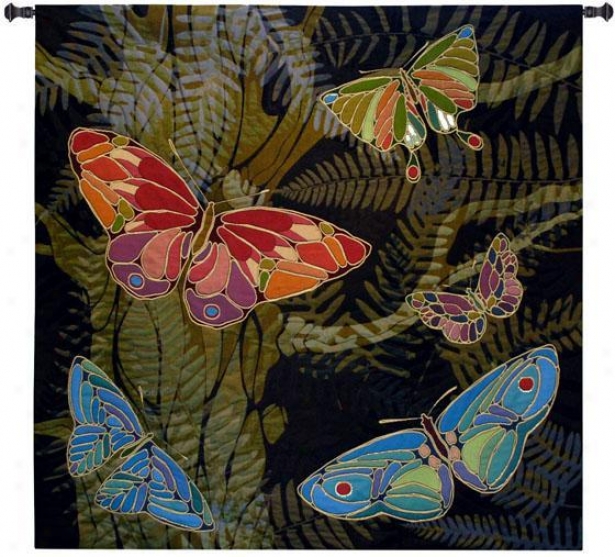 "woodland Butterfly Tapestry - 53""square, Blue"
