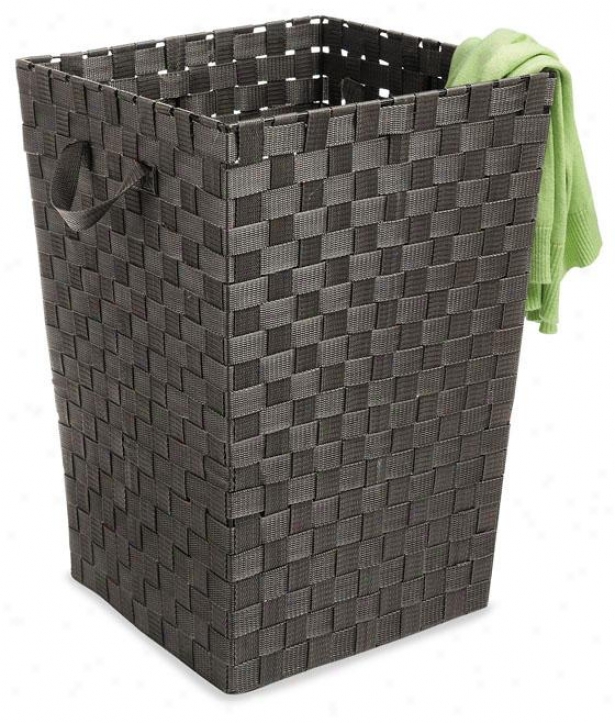 "wovsn Strap Clothes Laundry Crate - 20""hx15""square, Coffee Brown"