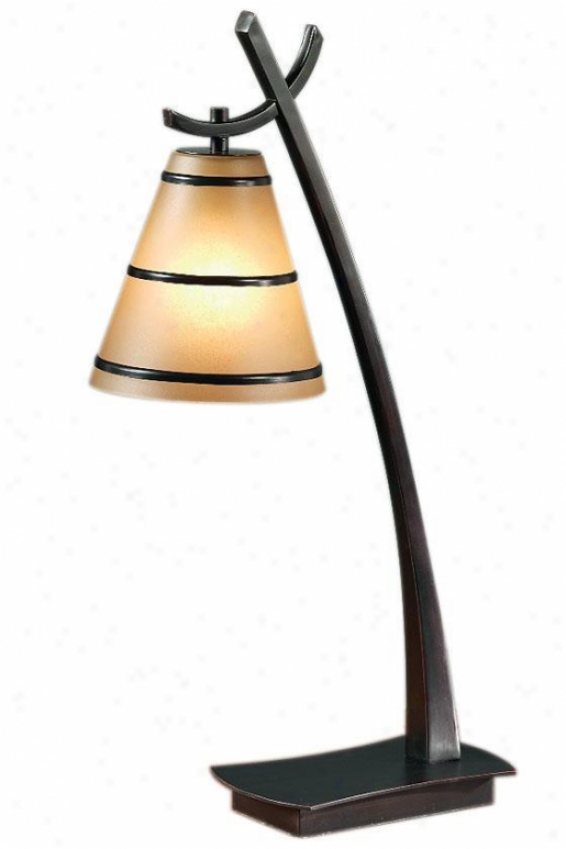 Wright Table Lamp With Scavo Glass - 1lkght, Copper