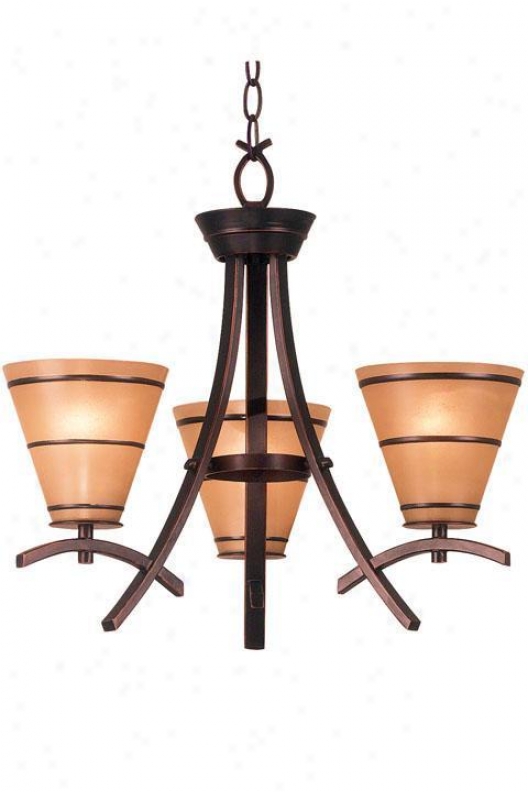 Wright Three-light Chandelier - Amber Sxaavo, Bronze