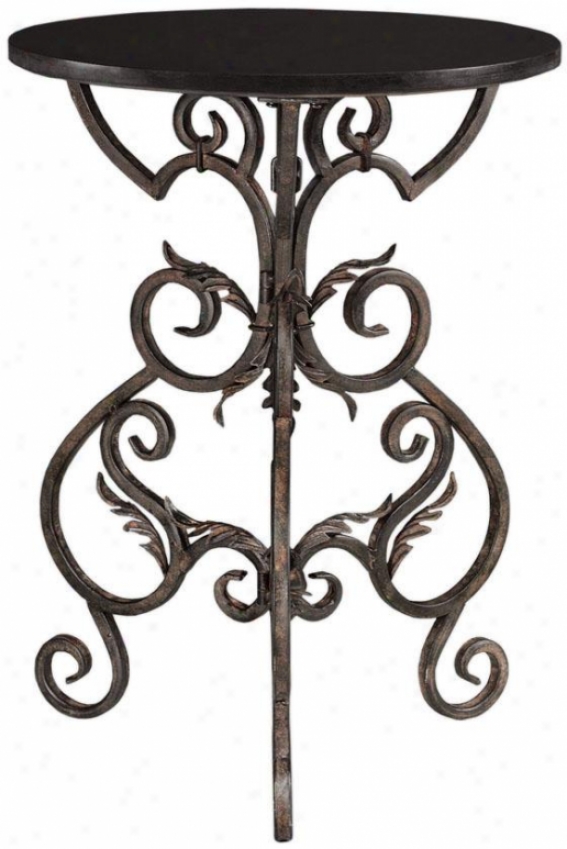 "wrought Iron Accent Side Table - 27.25""hx20.25""f, Black"