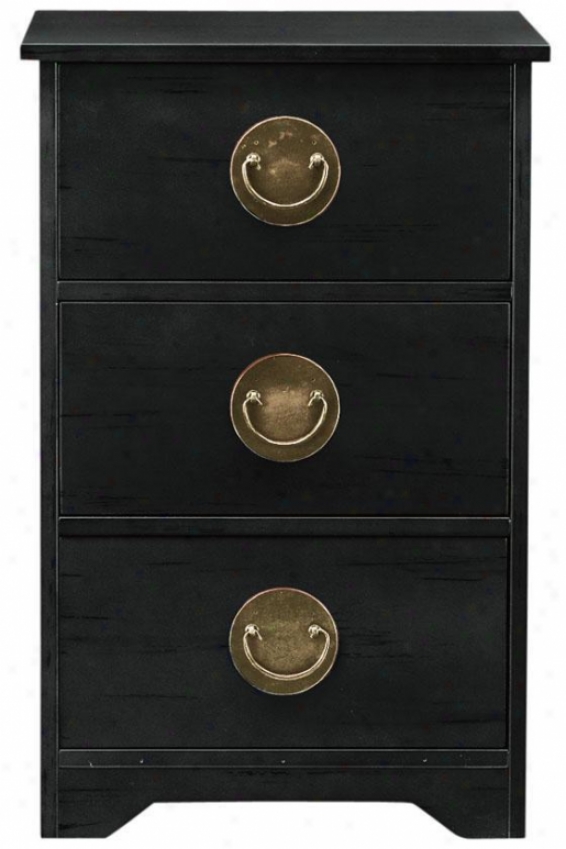 "wuchow Three-drawer Side End Table - 26""hx17""sq, Black"