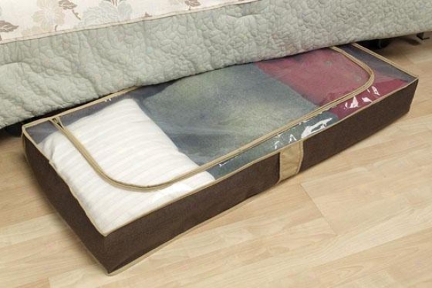 "zippered Underbed Box - 6""hx41""w, Coffee Linen"