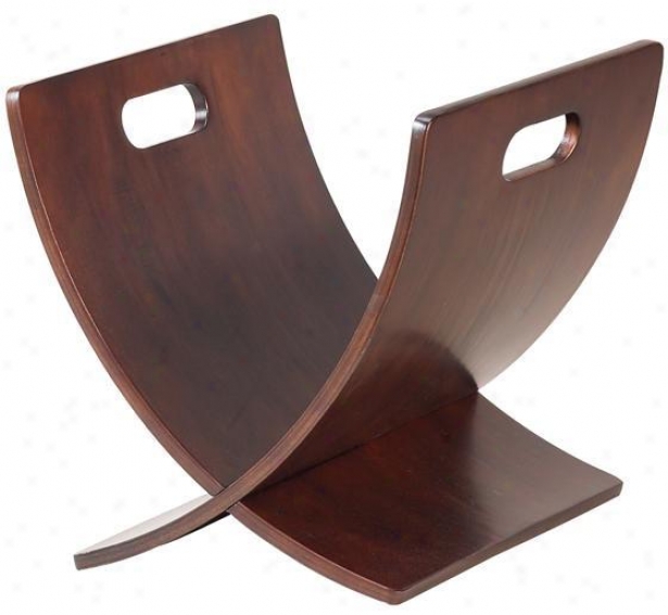 "zurich Magazine Rack - 12""hx12.5""w, Brown Wood"