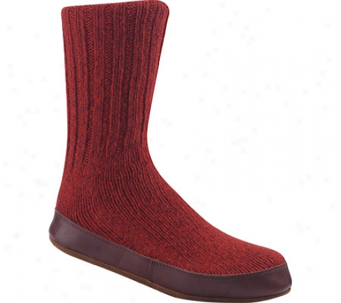 Acorn Slipper Sock - Red Ragg Wool