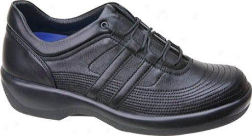 Aetrex Ambulator Biomechanical Striped Lace (somen's) - Black Leather