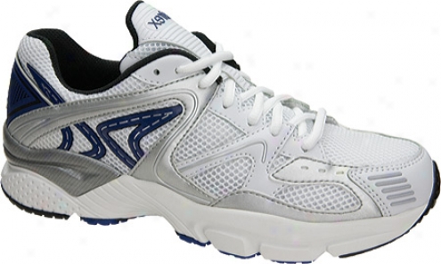 Aetrex Boss Rhnner (men's) -  White/silver/blue