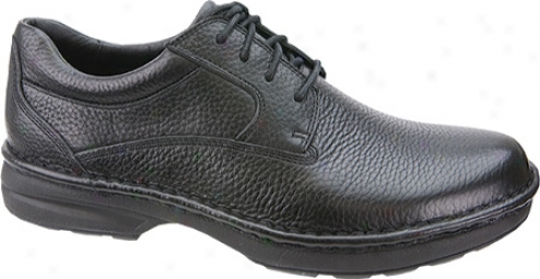 Aetrex Classic Plain Toe Lace-up (men's) - Black Tumbled Leather