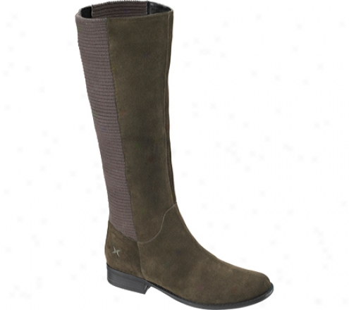 Aetrex Heather Tall Riding Boot (women's) - Olive Suede