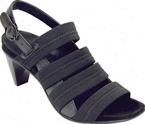 Aetrex Veronica Mult iBand (women's) - Black Stretch Fabric/leather