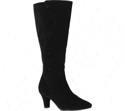 Annie Cardu Wide Calf (women's) - Black Velvet Suede