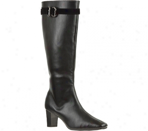 Annie Margie Wide Calf (women's) - Black/black Velvet Stretch