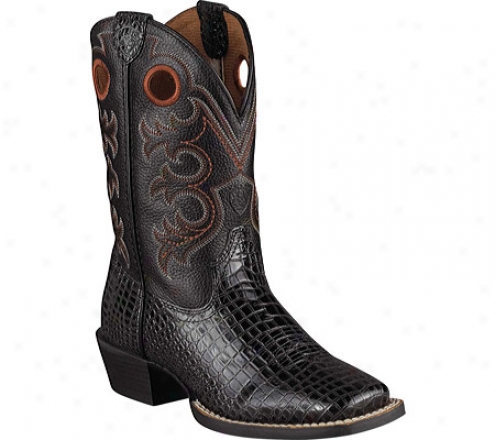 Ariat Gospel Fire (children's) - Black Gator Print/black Full Grian Leather