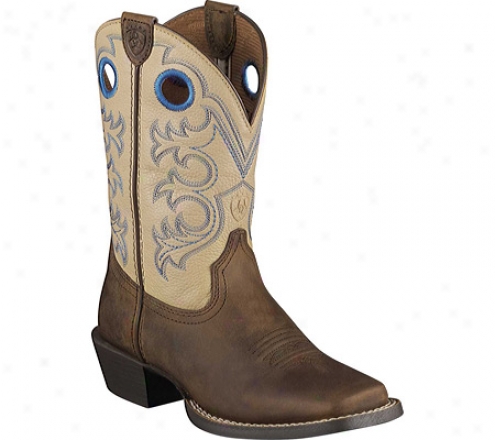 Ariat Cross Fire (infants') - Distressed Brown/cream Full Grain Leather