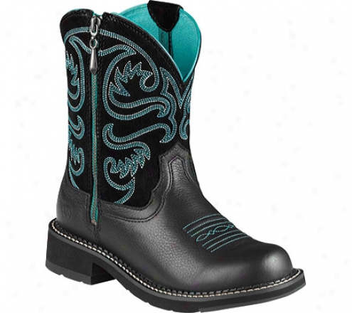 Ariat Fatbaby Zip (women's) - Negro Deertan/black Full Grain Leather