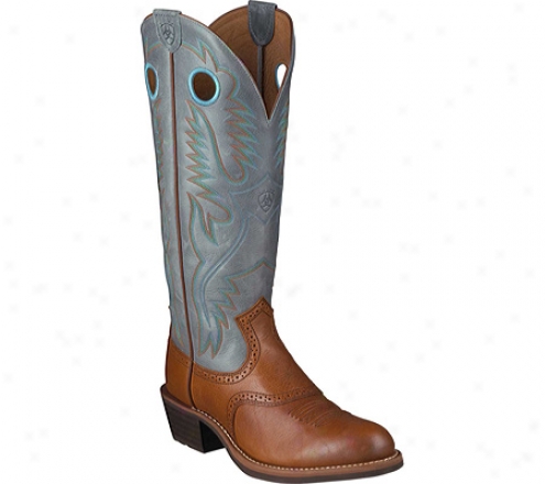 Ariat Herigage Buckaroo U Toe (men's) - Oiled Brown/denim Full Grain Leather