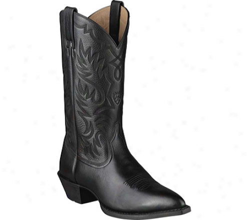 Ariat Heritage Western J Toe (men's) - Black Deertan Full Grain Leather