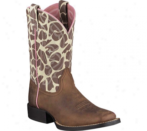 Ariat Quickdraw (children's) - Brown Pull Up/giraffe Pull Up Completely Grain Lather