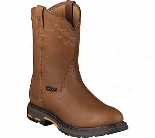 Ariat Workhog Pull-on H2o (men's) - Golden Grizzly Waterproof Full Grain Leather