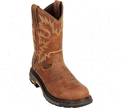 Ariat Workhog Rt Pull-on Composite Toe (men's) - Alamo Brown Full Grain Leather