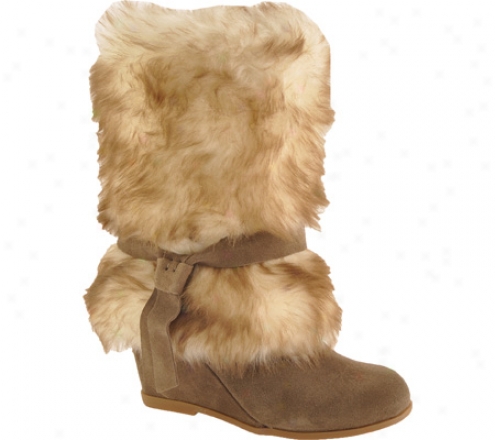 Bcbgeneration Freesia (women's) - Stone/cream Oil Calf Suede/fur