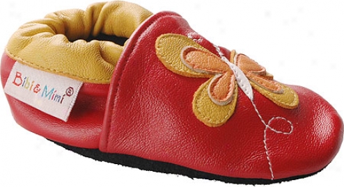 Bibi And Mimi Burterfly (infants') - Red/yellow Leather