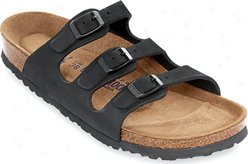 Birkenstock Florida Nubuck In the opinion of Soft Footbed (women's) - Dark Nubuck Through  Slft Footbed