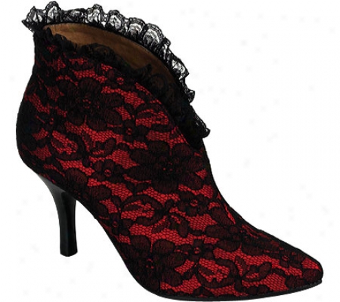 Bordello Beauty 01l (women's) - Red Satin/black Lace