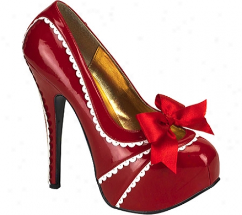 Bordello Teeze 14 (women's) - Red/white Patent